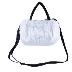 Women's Faux Rabbit Fur Handbag Shoulder Messenger Bag