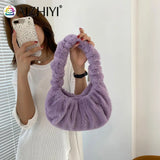 Women's Winter Plush Shoulder Bag Soft Cloud Handbag
