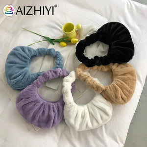 Women's Winter Plush Shoulder Bag Soft Cloud Handbag