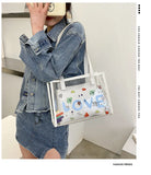 Lady Handbag Jelly Transparent Bag Women's Graffiti Large-capacity Tote