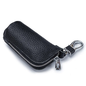 Soft Leather Key Wallet Multifunctional Zipper Men Women Change Bag