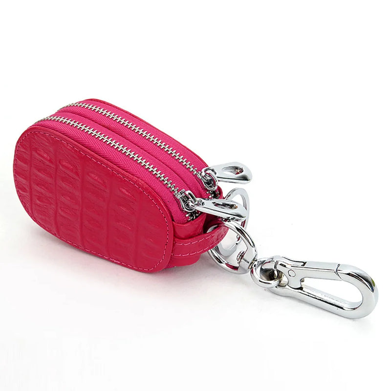 Crocodile Pattern Double Layer Zipper Key Wallet