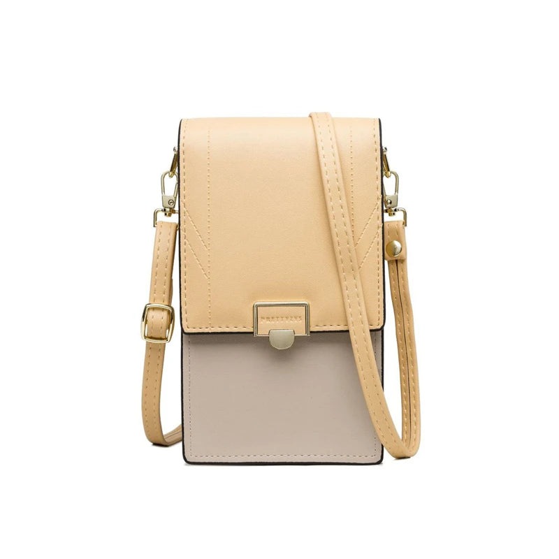 Lady Leather Small Crossbody Shoulder Bag with Cell Phone Pocket