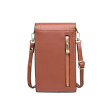 Lady Leather Small Crossbody Shoulder Bag with Cell Phone Pocket