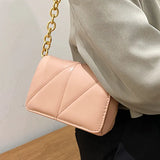 Lady Metal Chain Shoulder Bag Solid Women Handbag All Match Casual