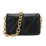 Lady Metal Chain Shoulder Bag Solid Women Handbag All Match Casual