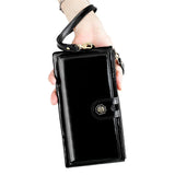 Oil Wax Women Clutch Wallet Leather Long Wallet Purse Coin Purse