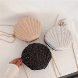 Sequin Lady Shell Chain Shoulder Bag Evening Purse Lipstick Bag