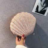 Sequin Lady Shell Chain Shoulder Bag Evening Purse Lipstick Bag