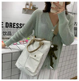 Casual Canvas Shoulder Bag with Big Capacity