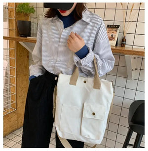 Casual Canvas Shoulder Bag with Big Capacity