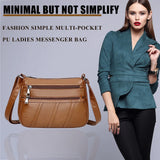 Retro PU Messenger Bag Women Shoulder Handbag