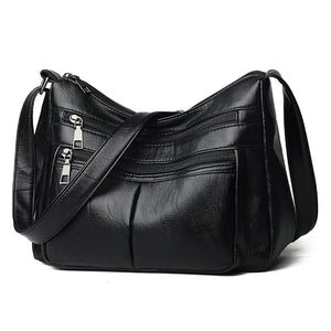 Retro PU Messenger Bag Women Shoulder Handbag