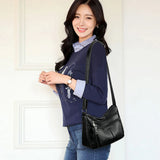 Retro PU Messenger Bag Women Shoulder Handbag