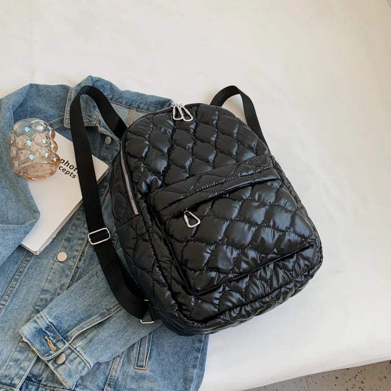 Lady Space Padded Women's Small Backpack Cotton Backpacks Girls Travel Bagpack
