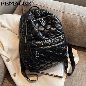 Lady Space Padded Women's Small Backpack Cotton Backpacks Girls Travel Bagpack