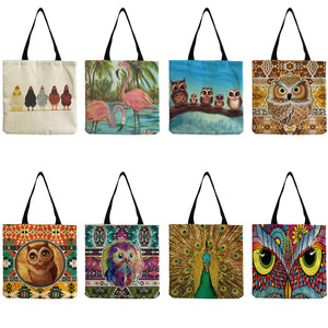 Owl Print Eco-Friendly Large Capacity Tote Bag