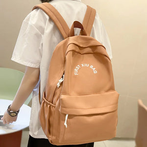 Lady Waterproof Nylon College Backpack Girl Laptop Student Bag Female Travel