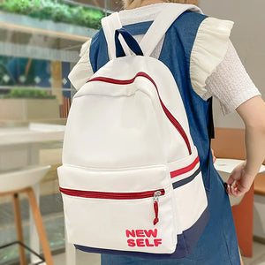 Lady Nylon Laptop Teen College Backpack Women School Bag