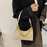 Lady's Crocodile Pattern Shoulder Bag PU Leather Niche