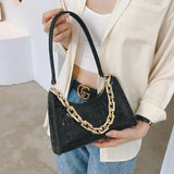 Lady's Crocodile Pattern Shoulder Bag PU Leather Niche