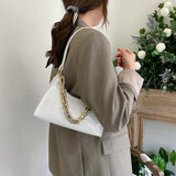 Lady's Crocodile Pattern Shoulder Bag PU Leather Niche
