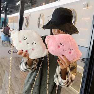 Lady's Lovely Plush Cloud Shoulder Bag