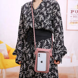 Lady's Phone Bags Buckle Women's One Shoulder Bag Thin Crossbody Touch Screen Mo
