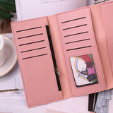 Women's Long Style Three Fold Flip Cover Clasp Wallet