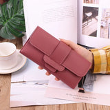 Women's Long Style Three Fold Flip Cover Clasp Wallet