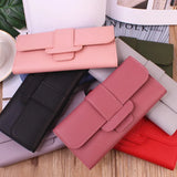 Women's Long Style Three Fold Flip Cover Clasp Wallet