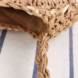 Round Stripe Beach Woven Bag Dual-use Casual Straw Bag