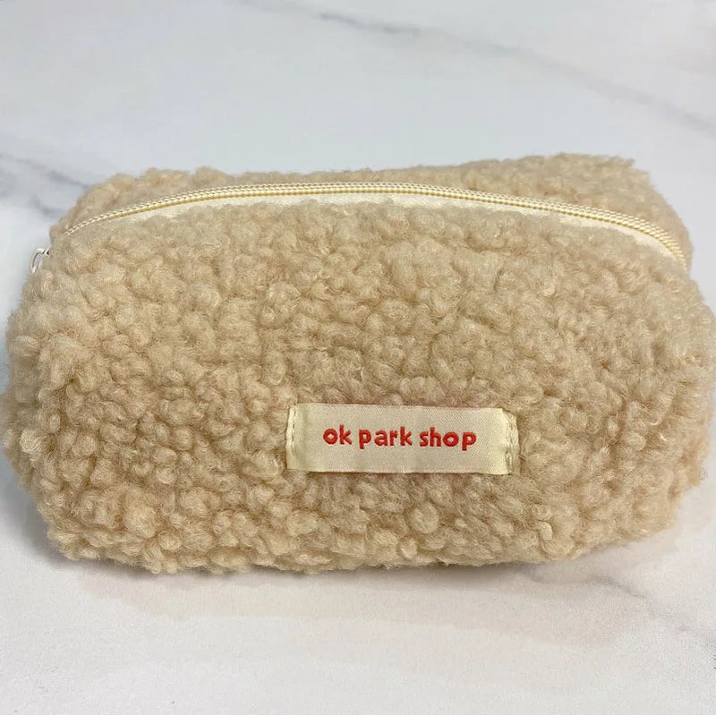 Plush Cosmetic Bag Large Capacity Travel Makeup Organizer
