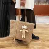 Soft Bear Plush Handbag Large Capacity Shoulder Bag Women's Bag