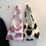 Fluffy Fur Bear Handbag Large Capacity Soft Tote Bag