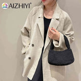 Soft Winter Lamb Wool Ladies Handbag Small Tote Casual Zipper Solid