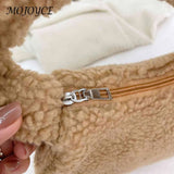 Soft Lamb Wool Women Handbags Casual Winter Hand Bags