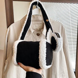 Lamb Wool Shoulder Bag Women's Hobo Bag Crossbody Deerskin Velvet Pillow Bag