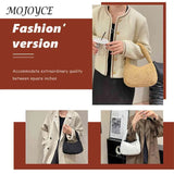 Lamb Wool Underarm Bags Soft Winter Women Hand Bags Casual Warm Zipper Solid