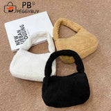 Lamb Wool Women Hand Bags Casual Winter Female Small Tote