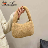 Lamb Wool Women Hand Bags Casual Winter Female Small Tote
