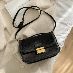 Lambs Wool Small Square Bag Plush Shoulder Bag Handbags High