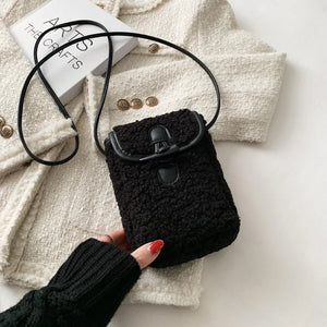Faux Fur Cross Body Phone Bag for Women