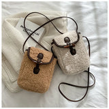 Lambswool Faux Fur Cross Body Bag for Women