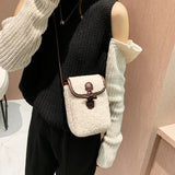 Lambswool Faux Fur Phone-bag Sweet Cross Body Teenagers