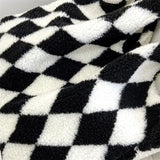 Lambswool Shoulder Bag Winter Diamond Lattice Soft Plush Tote