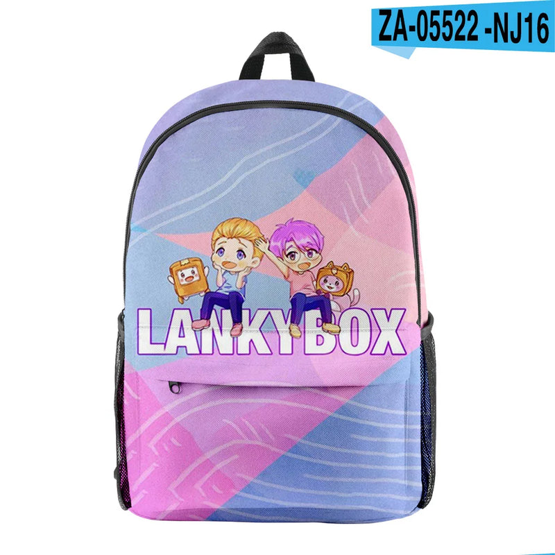 Lankybox 3D Backpack Oxford School Bag Teenager Girl Child Travel Bag