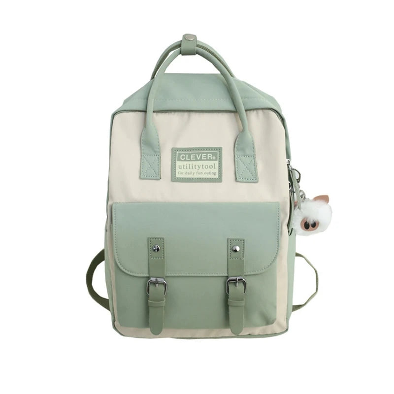 Travel Laptop Backpack with Plush Pendant - Durable School Daypack