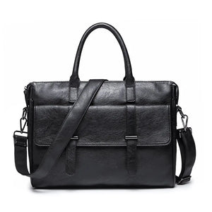 15.6 inch Laptop Bag Sleeve Case Men Handbag PU Leather Briefcase
