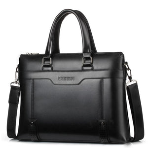 Leather Briefcase Men Shoulder Computer Bag Crossbody Handbag